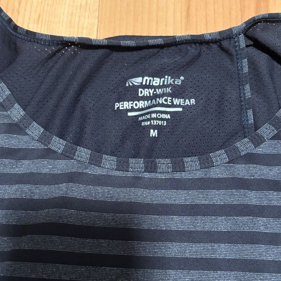 Women's Striped crossed back Black Tank Top - Picture 2 of 4